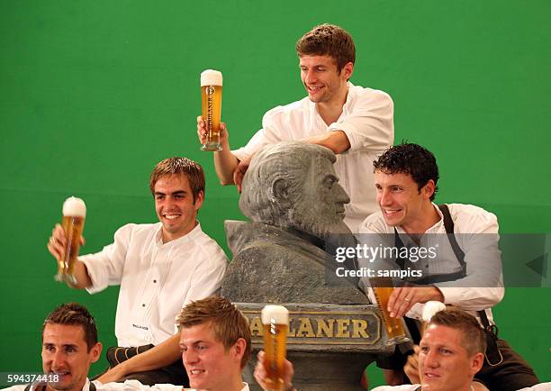 Paulaner Lederhosen Fotoshooting mit dem FC Bayern Munchen