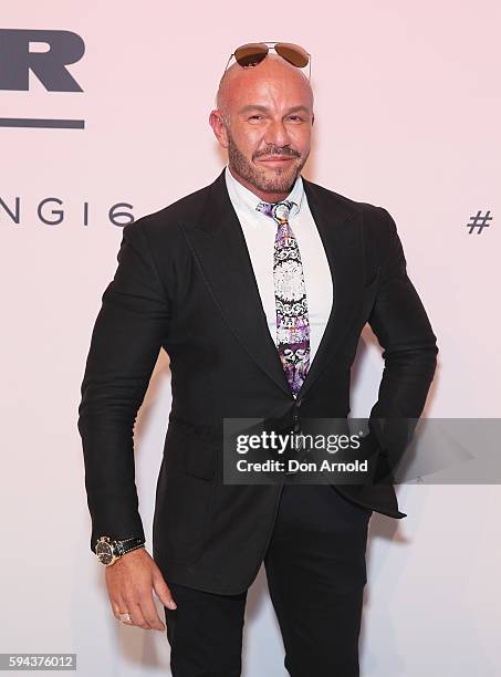 Alex Perry poses on the red carpet during the Myer Spring 16 Launch at Hordern Pavilion on August 23, 2016 in Sydney, Australia.