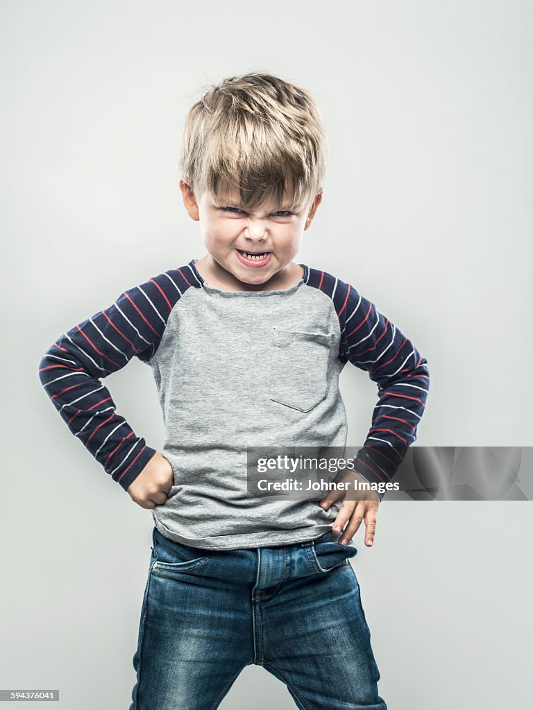 Portrait of angry boy