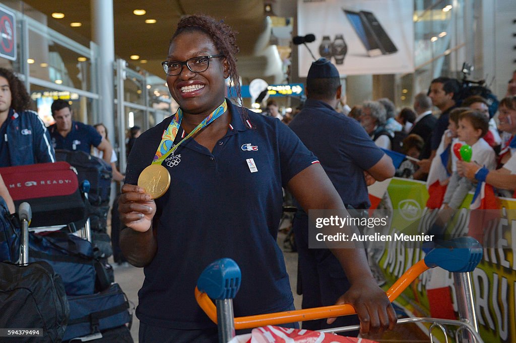 France Olympic Team Arrives At Roissy Charles de Gaulle Airport In Paris