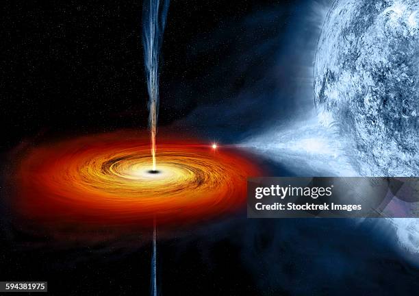 an artists illustration of the cygnus x-1 system. - neutron star stock illustrations