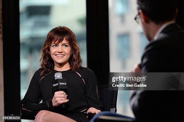 Actress Carla Gugino visits AOL Build to discuss her new Showtime comedy, "Roadies" at AOL HQ on August 23, 2016 in New York City.
