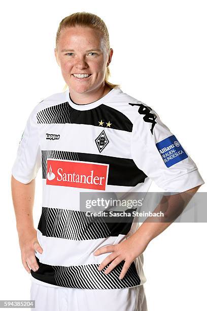 Jule Dallmann of Borussia Moenchengladbach poses during the Allianz Women's Bundesliga Club Tour on August 23, 2016 in Moenchengladbach, Germany.