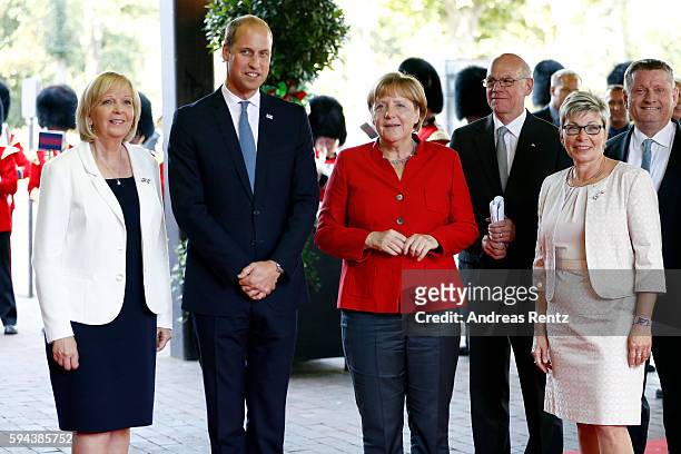 Minister-President of North Rhine-Westphalia Hannelore Kraft, Prince William, Duke of Cambridge, German Chancellor Angela Merkel, President of the...