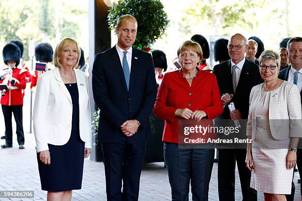 Minister-President of North Rhine-Westphalia Hannelore Kraft, Prince William, Duke of Cambridge, German Chancellor Angela Merkel, President of the...