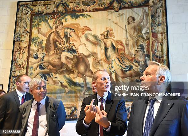 French Foreign Affairs and Tourism Minister Jean-Marc Ayrault together with Guillaume Garot, with deputy chairman of the Domaine National de...