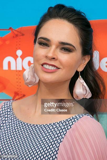 Fabiola Guajardo poses for pictures during the Kids Choice Awards Mexico 2016 Red Carpet at Auditorio Nacional on August 20, 206 in Mexico City,...