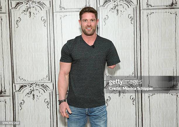 United States Army veteran and motivational speaker Noah Galloway attends AOL Build Presents Noah Galloway Discussing His Book "Living With No...