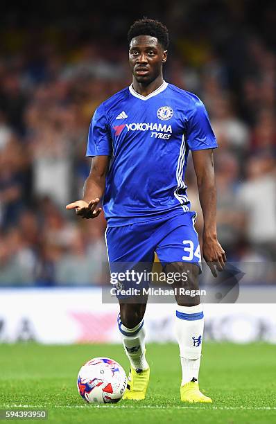 Ola Aina of Chelsea in action during the EFL Cup second round match between Chelsea and Bristol Rovers at Stamford Bridge on August 23, 2016 in...