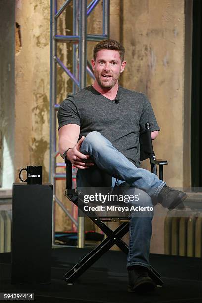 Former U.S. Army soldier Noah Galloway discusses his book "Living With No Excuses" during AOL Build at AOL HQ on August 23, 2016 in New York City.