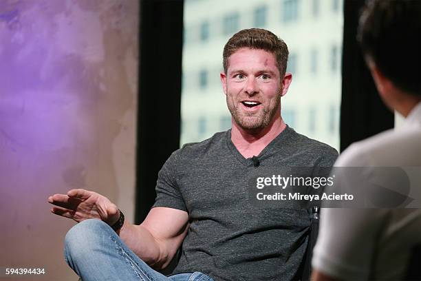 Former U.S. Army soldier Noah Galloway discusses his book "Living With No Excuses" during AOL Build at AOL HQ on August 23, 2016 in New York City.