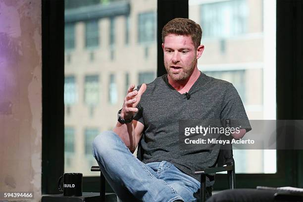 Former U.S. Army soldier Noah Galloway discusses his book "Living With No Excuses" during AOL Build at AOL HQ on August 23, 2016 in New York City.