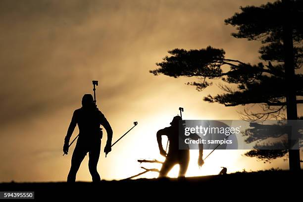 Im koreanischen Abendhimmel ... Biathlonimpression Verfolgungsrennen IBU Biathlon World Championships Pyeongchang 2009 Biathlon Weltmeisterschaft in...