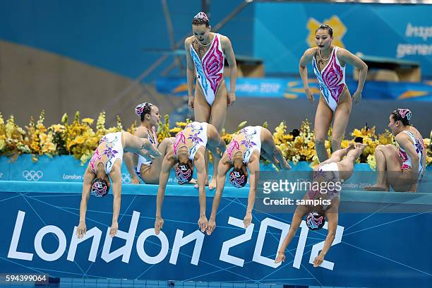 China Silber Synchronised Swimming Team Syncronschwimmen Mannschaft Olympische Sommerspiele in London 2012 Olympia olympic summer games london 2012