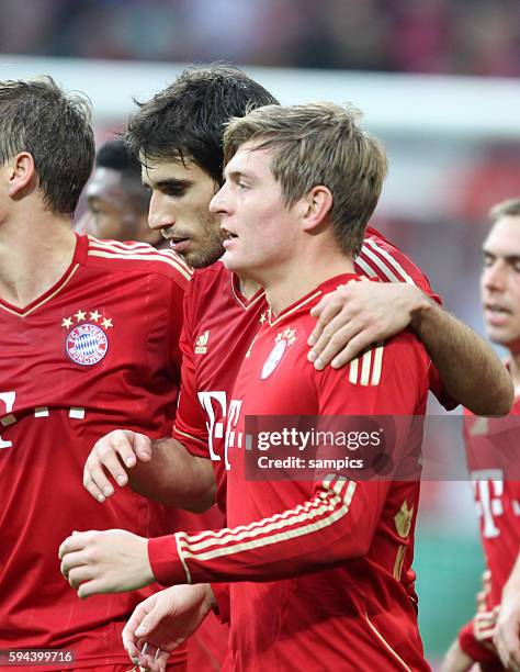 JUbel von Javi Martinez FC Bayern München und Toni KROOS FC Bayern München 1 Bundesliga Fussball FC Bayern München -Hannover 96 Saison 2012 / 2013