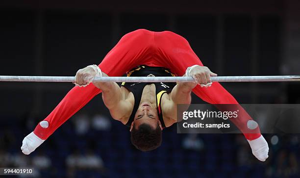 Sebastian Krimmer am Reck Olympische Sommerspiele 2012 London : Turnen Männer Qualifikation Olympic Games 2012 London : Gymnastics Men Qualifikation...