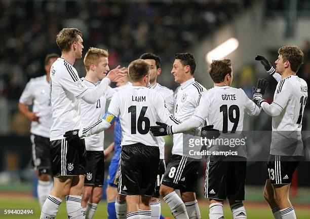 Deutscher Jubel Fussball WM Qualifikation Länderspiel Deutschland Kasachstan 4:1 Football Qualifaktion germany Kasachstan