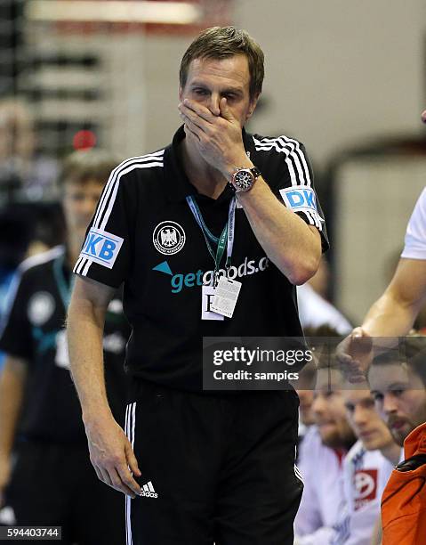 Martin Heuberger , Trainer Deutschland Handball Männer Weltmeisterschaft Viertelfinale : Spanien - Deutschland mens ihf handball worldchampionchip...