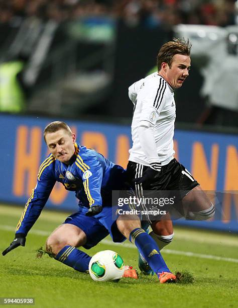 Mario Götze Goetze Deutschland Germany gegen Mark Gurman Fussball WM Qualifikation Länderspiel Deutschland Kasachstan 4:1 Football Qualifaktion...