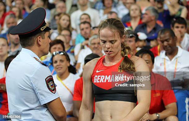 Stabhochsprung der Frauen pole vault .. Leider nur vierte Silke Spiegelburg GER Leichtathletik WM Weltmeisterschaft Moskau 2013 IAAF World...