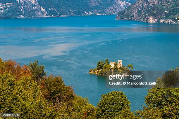 montisola, iseo lake, brescia province, lombardy, italy. a private isle in the middle of iseo lake - iseo lake stock pictures, royalty-free photos & images