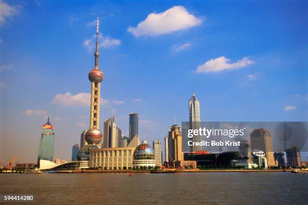 pudong new area skyline - jin mao tower stock pictures, royalty-free photos & images