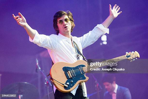 Alex Turner of The Last Shadow Puppets performs on Day 6 at the Sziget Festival 2016 on August 16, 2016 in Budapest, Hungary.