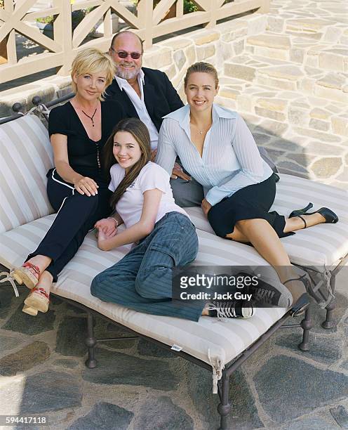 Actress Melody Thomas Scott is photographed with husband Edward and two daughters in 2003 at home in Los Angeles, California.
