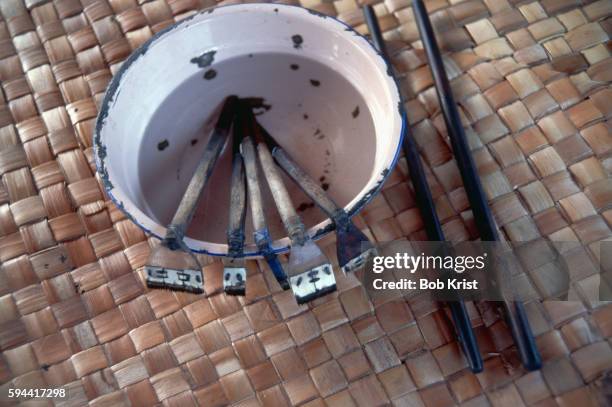 samoan tattooing tools - western samoa stock pictures, royalty-free photos & images