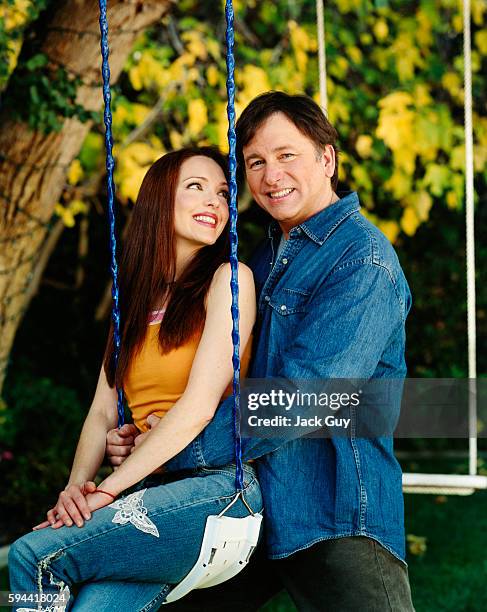 Actors John Ritter and Amy Yasbeck are photographed for InStyle Magazine in 2003 at home in Los Angeles, California. PUBLISHED IMAGE.