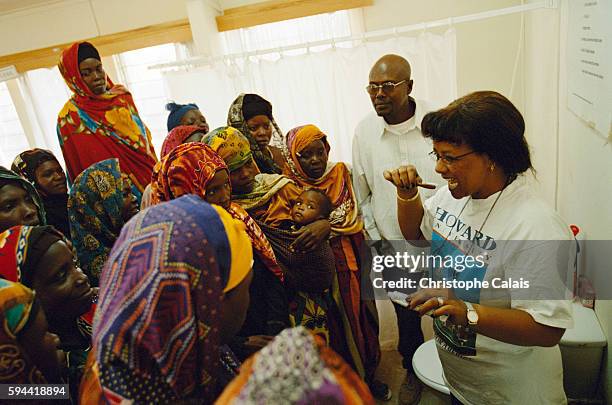 Soudanese Border, Kakuma Camp. Cultural orientation classes taught by the IOM in order to prepare the refugees for their new life in the USA : using...