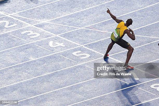 31st Rio 2016 Olympics / Athletics : Men's 200m Final Arrival / Usain BOLT / Celebration / Olympic Stadium/ Summer Olympic Games /