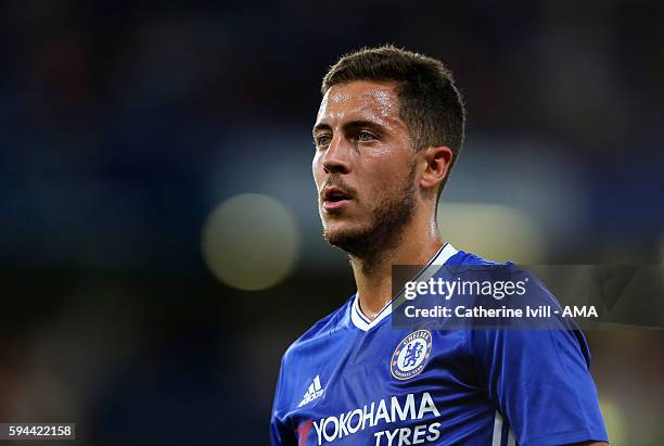 Eden Hazard of Chelsea during the EFL Cup match between Chelsea and Bristol Rovers at Stamford Bridge on August 23, 2016 in London, England.