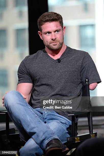 Former U.S. Army soldier Noah Galloway visits AOL Build to discuss his book "Living With No Excuses" at AOL HQ on August 23, 2016 in New York City.