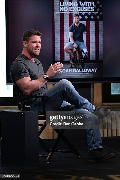 Former U.S. Army soldier Noah Galloway visits AOL Build to discuss his book "Living With No Excuses" at AOL HQ on August 23, 2016 in New York City.