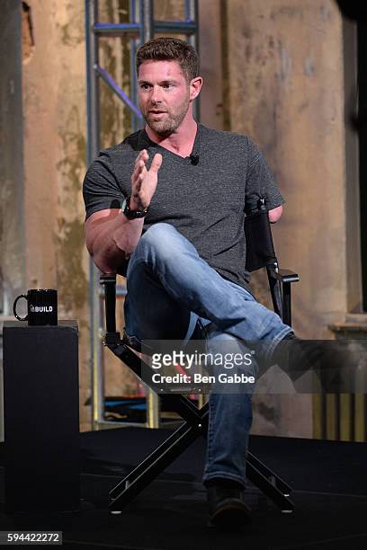 Former U.S. Army soldier Noah Galloway visits AOL Build to discuss his book "Living With No Excuses" at AOL HQ on August 23, 2016 in New York City.