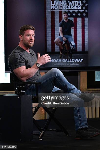 Former U.S. Army soldier Noah Galloway visits AOL Build to discuss his book "Living With No Excuses" at AOL HQ on August 23, 2016 in New York City.