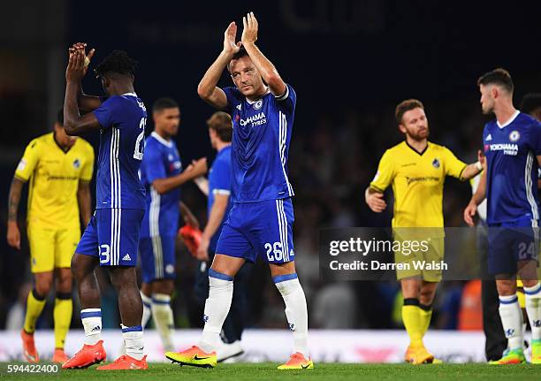 John Terry of Chelsea applauds the fans after the EFL Cup second round match between Chelsea and Bristol Rovers at Stamford Bridge on August 23, 2016...