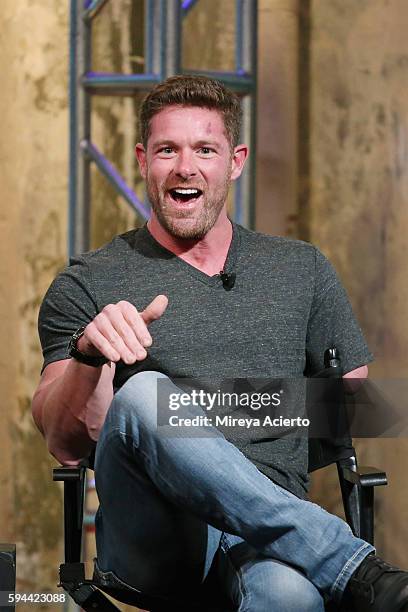 Soldier, Noah Galloway discusses his book "Living With No Excuses" during AOL Build at AOL HQ on August 23, 2016 in New York City.