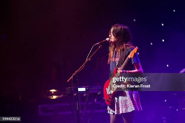 Theresa Wayman of Warpaint performs at the National Concert Hall on August 23, 2016 in Dublin, Ireland.