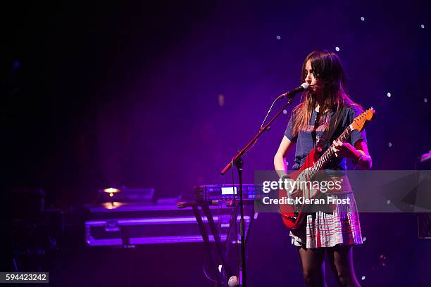 Theresa Wayman of Warpaint performs at the National Concert Hall on August 23, 2016 in Dublin, Ireland.