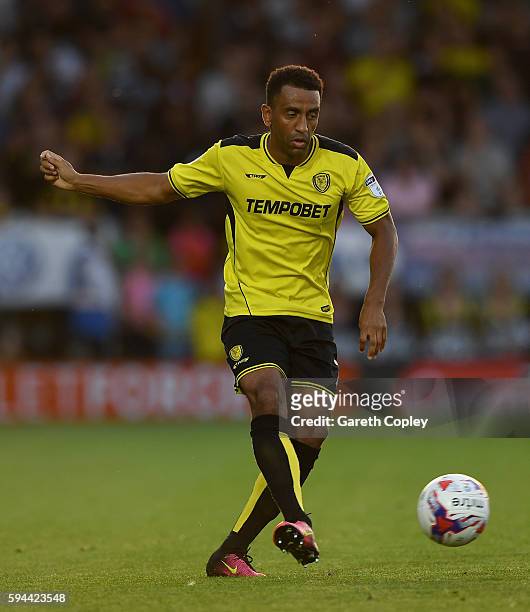 Lee Williamson of Burton during the EFL Cup match between Burton Albion and Liverpool at Pirelli Stadium on August 23, 2016 in Burton upon Trent,...