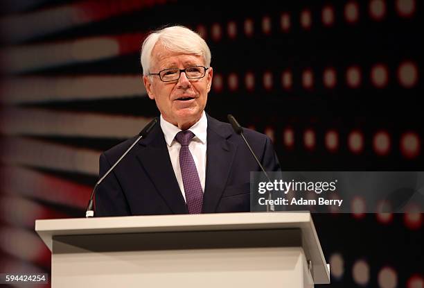 Reinhard Rauball, president of the German Football League Association, attends a Bundesliga gala award evening on August 23, 2016 in Berlin, Germany....