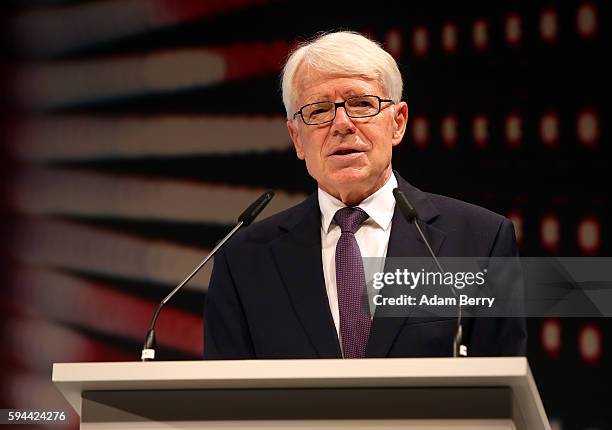 Reinhard Rauball, president of the German Football League Association, attends a Bundesliga gala award evening on August 23, 2016 in Berlin, Germany....