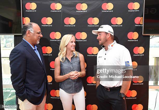 Mastercard Chief Marketing & Communications Officer, Raja Rajamannar, PGA Tour Host Taryn Schaefer and PGA TOUR golfer, Graeme McDowell join forces...