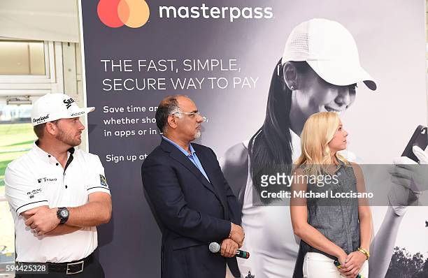 Golfer, Graeme McDowell, Mastercard Chief Marketing & Communications Officer, Raja Rajamannar, and PGA Tour Host Taryn Schaefer join forces at The...