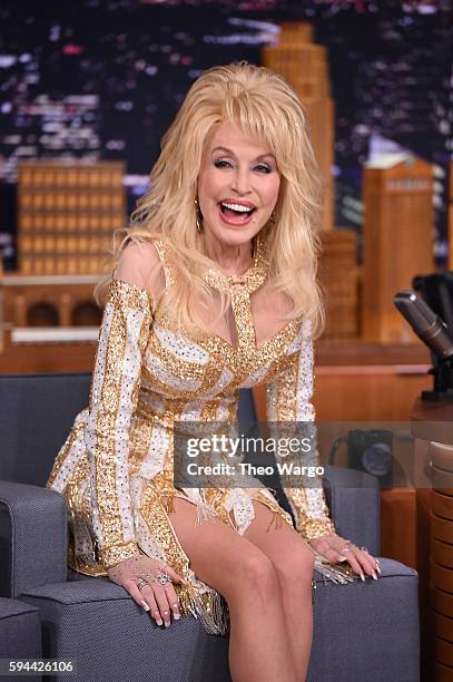 Dolly Parton Visits "The Tonight Show Starring Jimmy Fallon" at Rockefeller Center on August 23, 2016 in New York City.