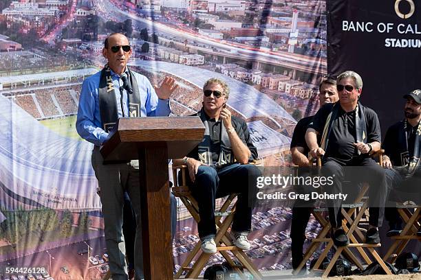 Commissioner Don Garber attends the Los Angeles Football Club Stadium Groundbreaking Ceremony on August 23, 2016 in Los Angeles, California.