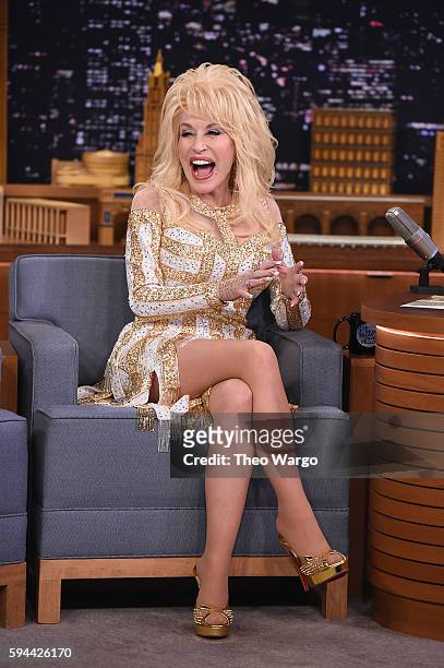 Dolly Parton Visits "The Tonight Show Starring Jimmy Fallon" at Rockefeller Center on August 23, 2016 in New York City.