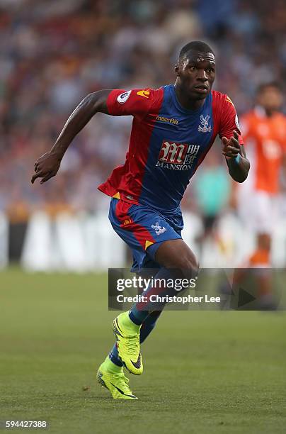 Christian Benteke of Crystal Palace in action during the EFL Cup Second Round match between Crystal Palace and Blackpool at Selhurst Park on August...